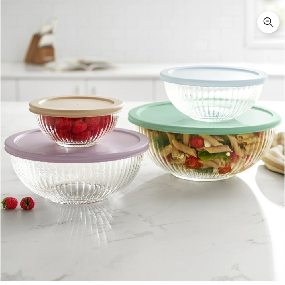 The Pioneer Woman 8-Piece Glass Mixing Bowl Set